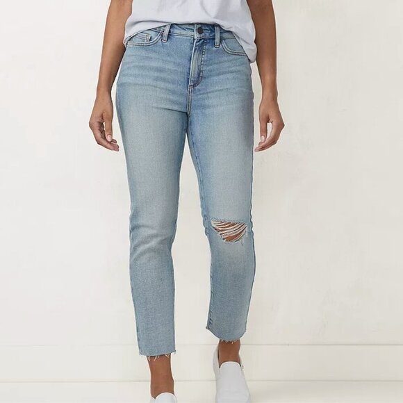 LC Lauren Conrad Women's Super High-Waisted Straight Leg Light WashJeans Size 6 - Picture 10 of 10